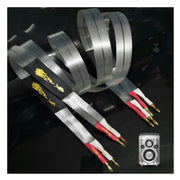 HF-600 Music Ribbon Speaker Cable Hifi Class Audio Amplifier Banana Head Connection Speaker Cable Pure Copper Silver Plated