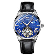 AILANG Quality Tourbillon Men's Watch Men Moon Phase Automatic Watches Mechanical Transparent Steampunk Clock