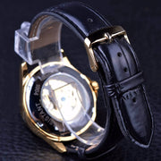 Winner Men Wrist Watch Luxury Skeleton Mens Top New Luxury Automatic Watch Small Dial Golden Case Fashion Casual Watches