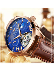 AILANG Quality Tourbillon Men's Watch Men Moon Phase Automatic Watches Mechanical Transparent Steampunk Clock