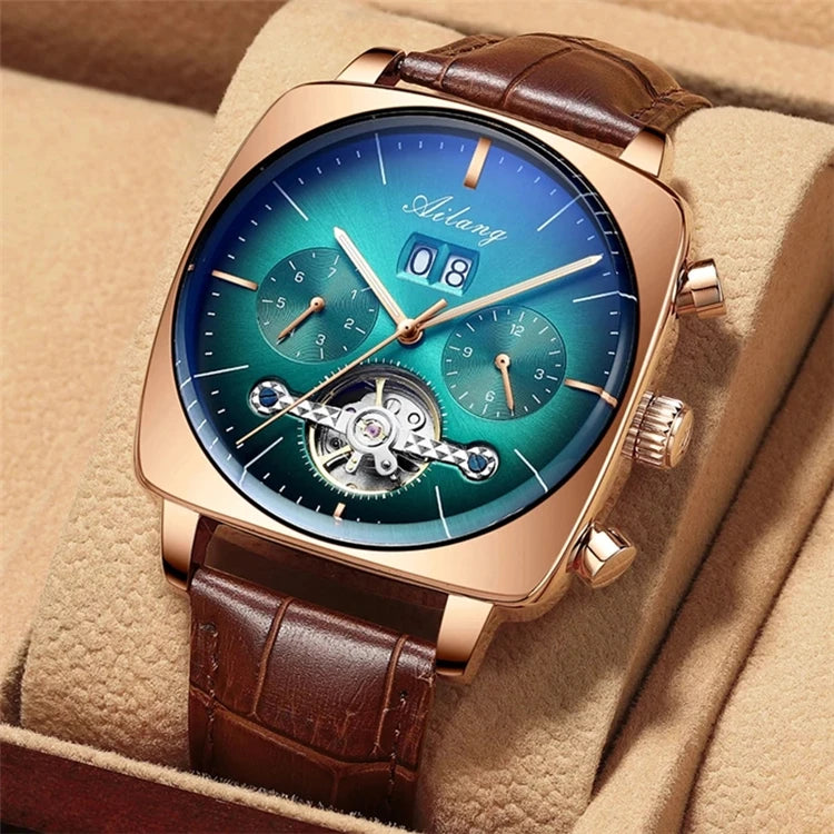 AILANG 8655 Original Men's Watch Double Tourbillon Watch Automatic Hollow-out Machine Watch Men Luminous 2025 Montre Ailang