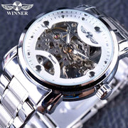 Winner Men Ocean Fashion Casual Designer Stainless Steel Men Skeleton Watch Mens Watches Top New Luxury Automatic Watch Clock