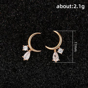 Mini Crescent Moon Stud Earrings for Women Cute Minimalist Fashion Ear Jewelry