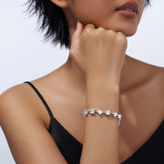 925 Silver VVS1 Moissanite Princess Cut Star Design Luxury Fine Jewelry Sparkling Moissanite Tennis Bracelet