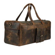 Real Goat Leather Vintage Travel Luggage Bag Shoulder Gym Duffel Bag Large Round Waterproof Travel Duffel Bag