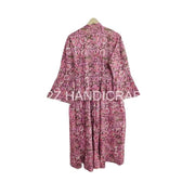Wholesale 100% Cotton Maxi Dress Handmade Block Printed Summer Wear with Sleeves for Casual & Party Beach Wear at Cheap Price