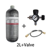 TUXING 300Bar 4500psi 2L Carbon Fiber Cylinder with 6000PSI Regulating Valve High Pressure Cylinder for Scuba Diving M18*1.5