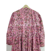 Wholesale 100% Cotton Maxi Dress Handmade Block Printed Summer Wear with Sleeves for Casual & Party Beach Wear at Cheap Price