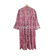 Wholesale 100% Cotton Maxi Dress Handmade Block Printed Summer Wear with Sleeves for Casual & Party Beach Wear at Cheap Price