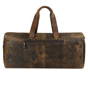 Real Goat Leather Vintage Travel Luggage Bag Shoulder Gym Duffel Bag Large Round Waterproof Travel Duffel Bag