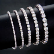 Kanolan 2-6.5mm Moissanite Tennis Bracelet D Color VVS1 GRA Certified Diamond s925 Sterling Silver Bracelet Wedding Jewelry Gift