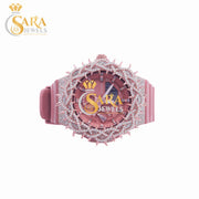Export Quality Luxury Black Leather Diamond Watch for Men Genuine Leather Strap with Iced Out Case Available for Export Price