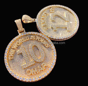 RB Gems Factory Custom Men's Rose Gold Rhodium Plated Charm Pendant Hip Hop Logo Name VVS Moissanite Brilliant Cut Bezel Setting