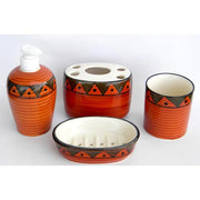 Eco-Friendly and Customized 4-Piece Ceramic Bathroom Set with Soap Dispenser Dish Tumbler Toothbrush Holder so