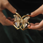 Alexis Bittar Butterfly Brushed Adjustable Design Retro Vintage Opening Bracelet