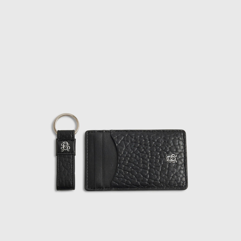 Black cardholder and keyring gift set