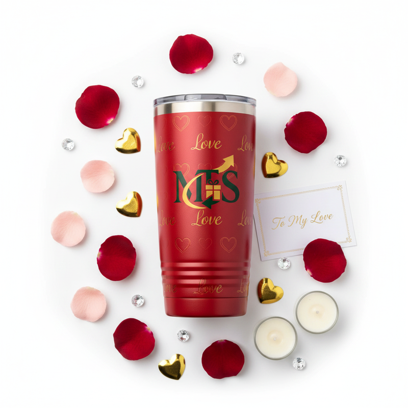 Love Themed Tumbler flat lay
