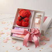 Valentines Day Flower Rose Bear Gift For Women, Birthday, Anniversary