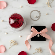 Preserved Rose And Necklace|Fast Delivery