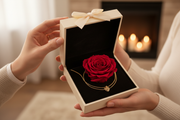 Preserved Rose And Necklace|Fast Delivery